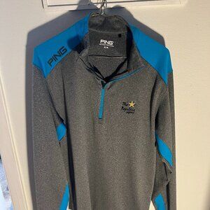 Ping - Medium - Grey/Blue Quarter zip pullover